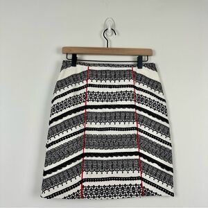 Anthropologie Tabitha Geometric Cream Black Skirt, 4